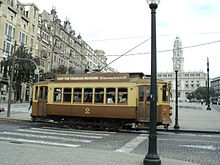 a trolley on a street